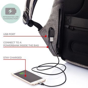 Фото Рюкзак XD Design Bobby XL anti-theft backpack 17'' BLACK (P705.561)